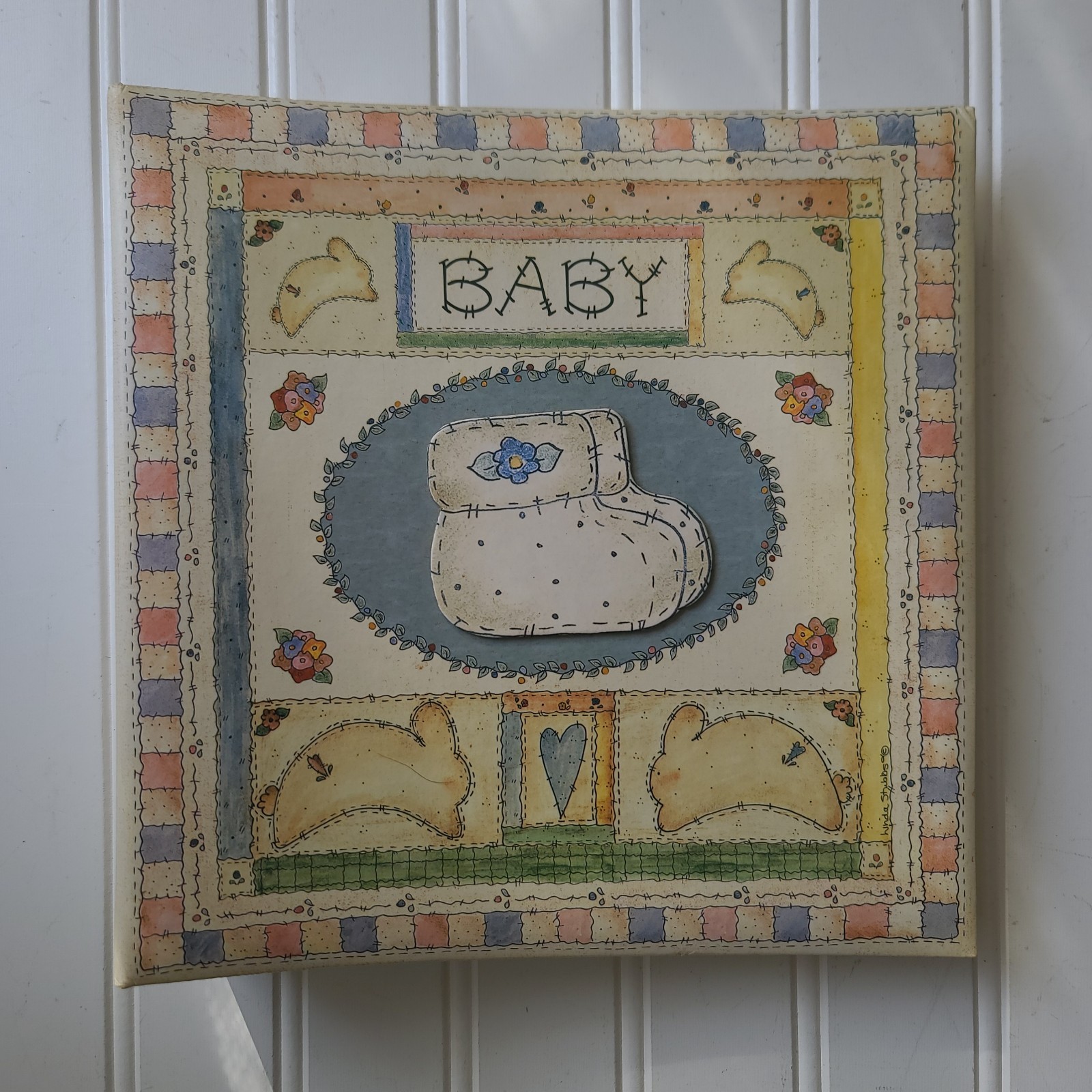 Vintage 2001 Walmart Linda Stubbs Cottagecore Baby Photo Keepsake Memory Album