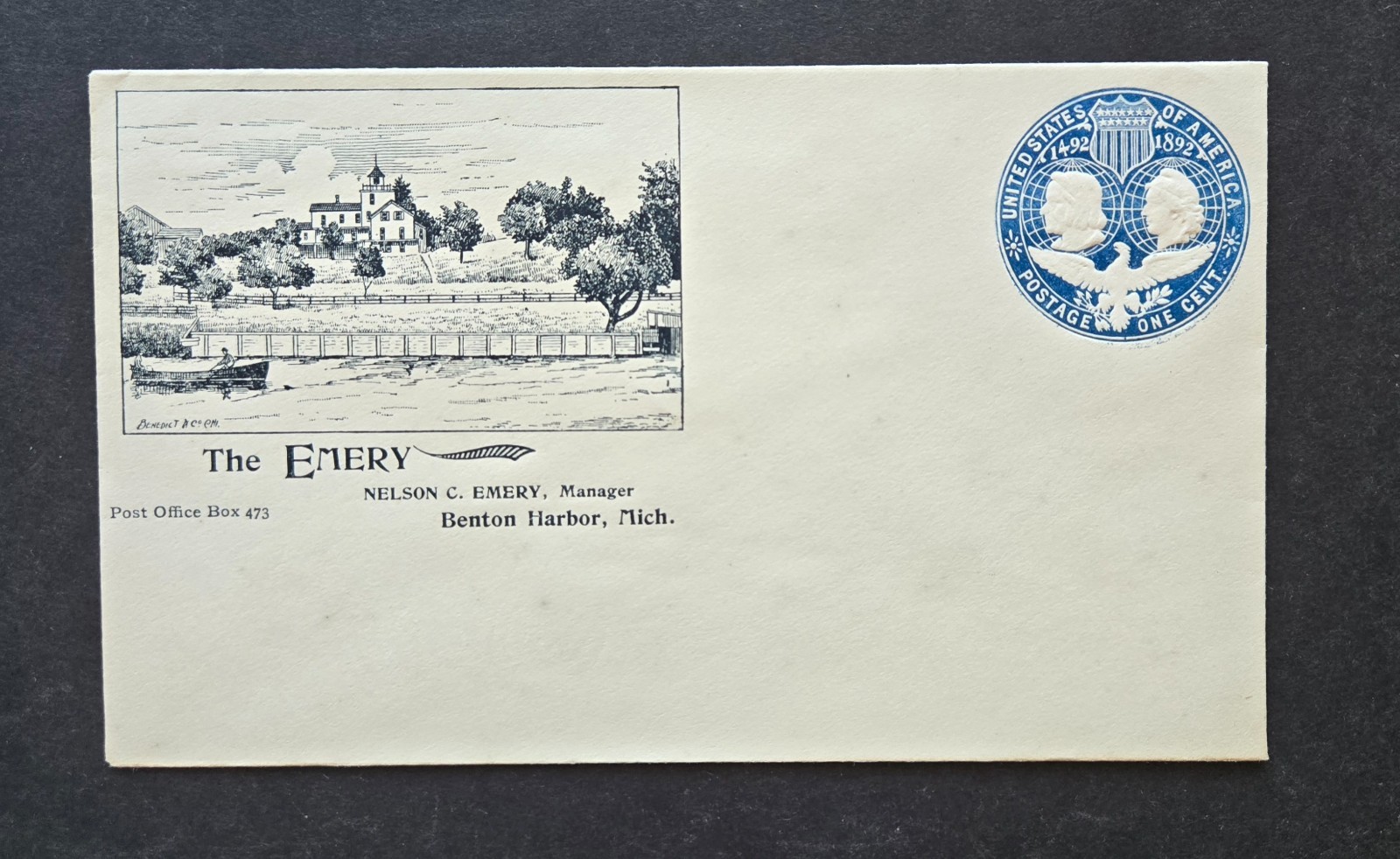 U.S. Sc # U348 1c blue entire VF, 1893, lot # 4749