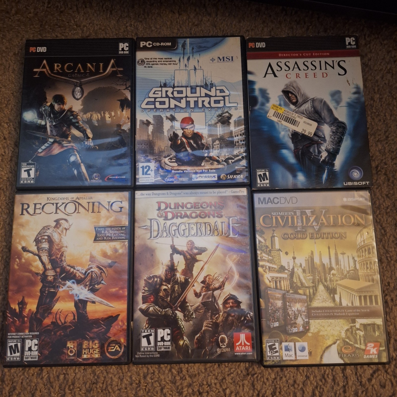 PC Game Lot: Civ 4, Reckoning, Assassin's Creed, Arcania Gothic