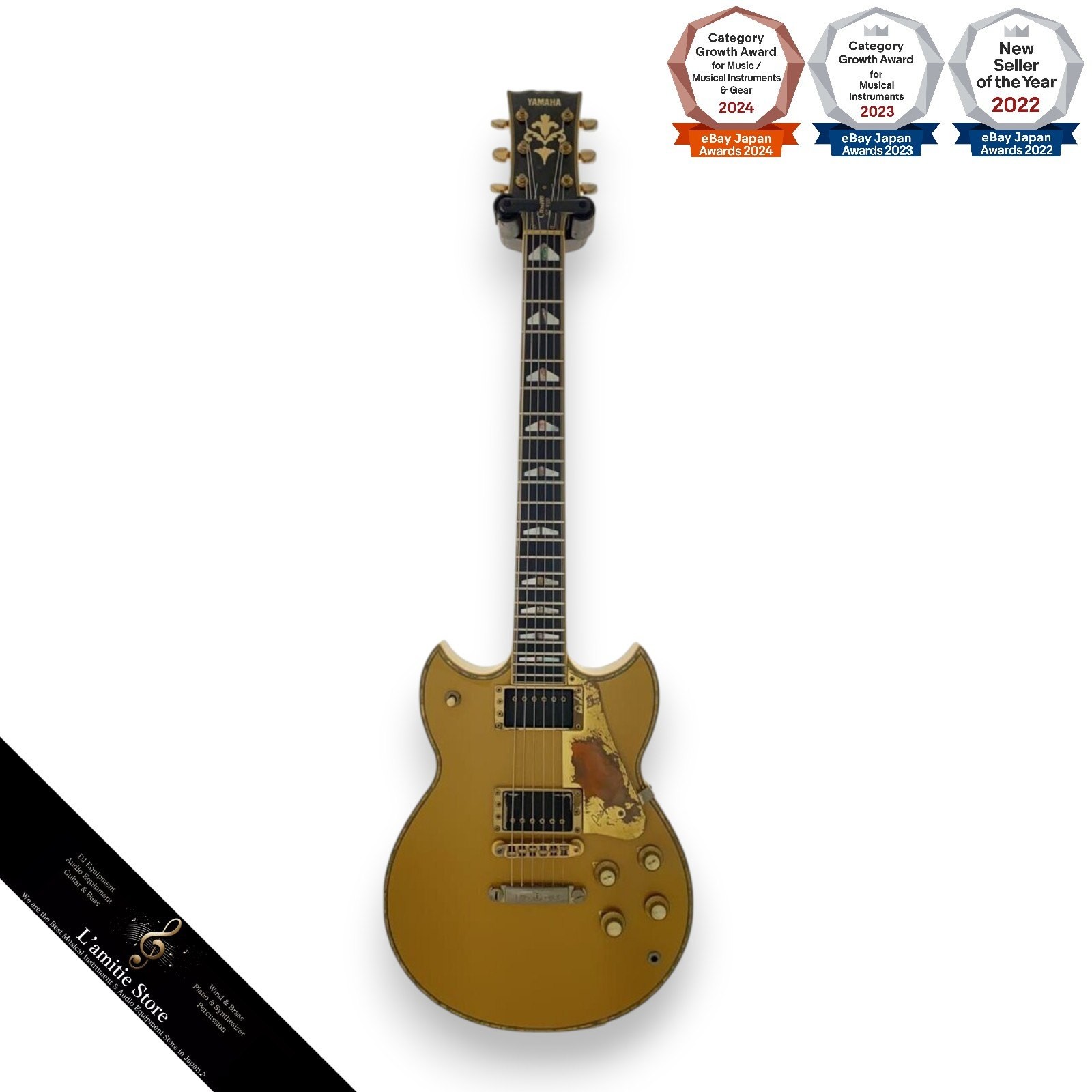 YAMAHA SG3000 GL 1983 Electric Guitar Gold 22F Scale 624mm Hard Case