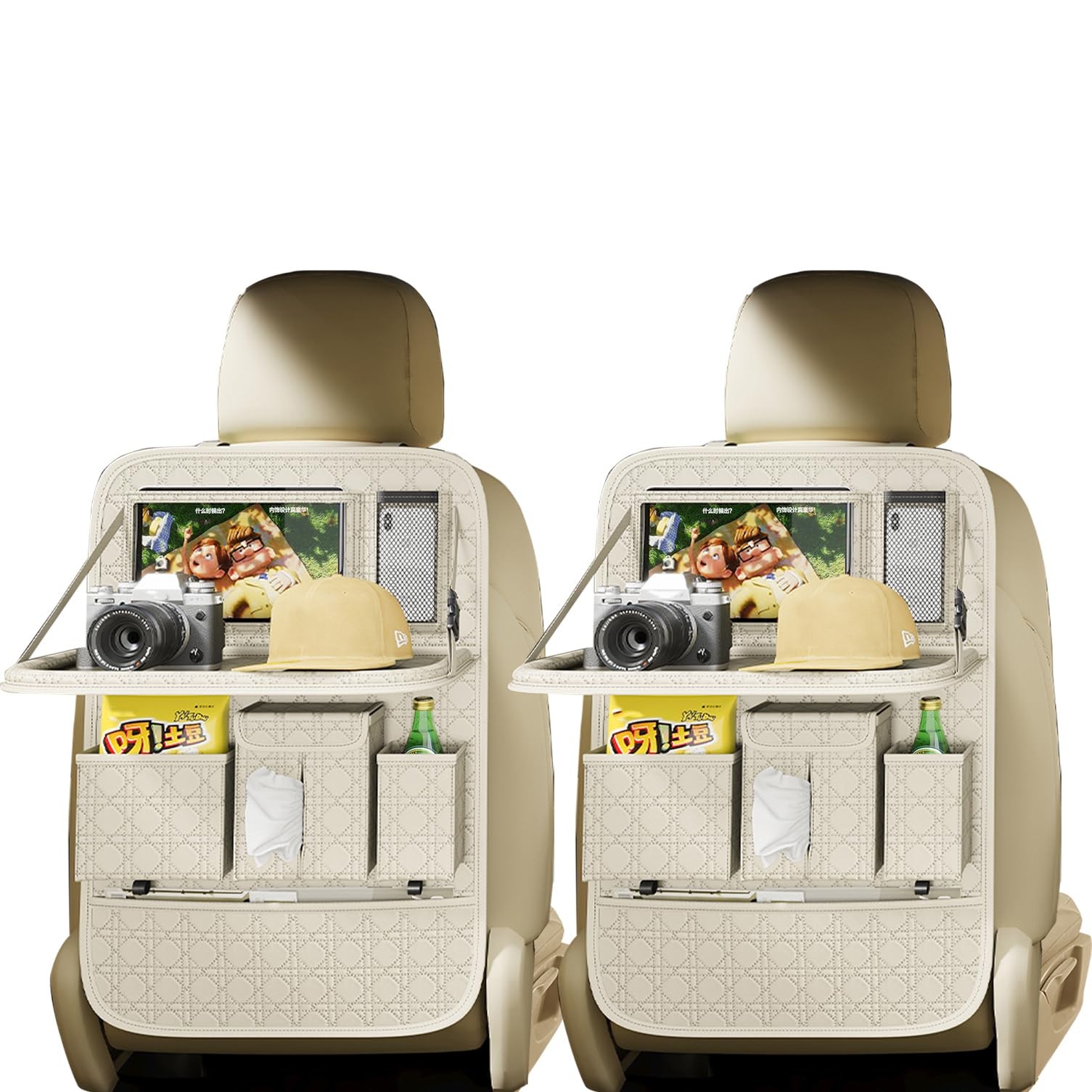 Backseat Car Organizer, Car Back Seat Organizers with Tray,Multifunctional Ca...