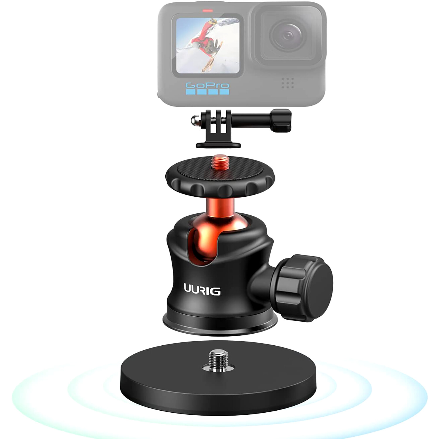 Magnet Suction Camera Powerful Magnetic Camera Mount w/ Ball Head for GoPro