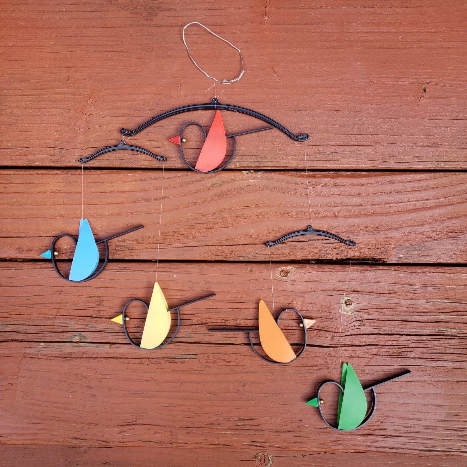 Vintage Hanging Baby Mobile - Plastic - BIRDS - Lightweight and Colorful