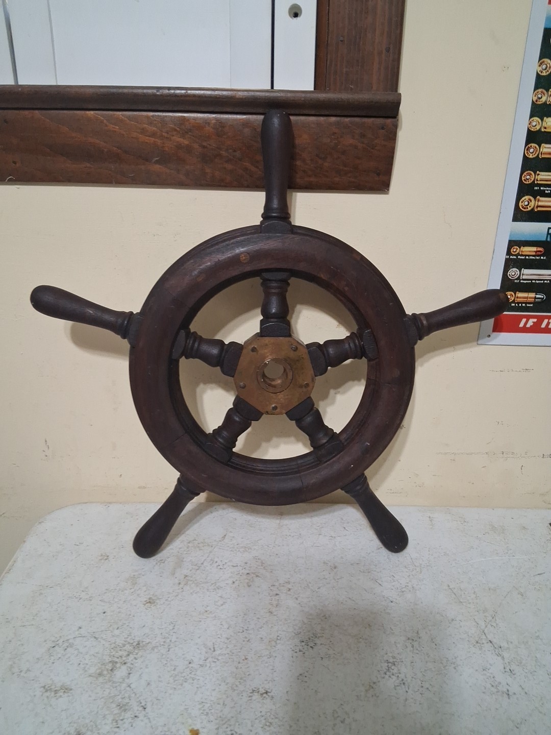Original Antique Maritime Ships Wheel 5 Spoke Canadian No 16