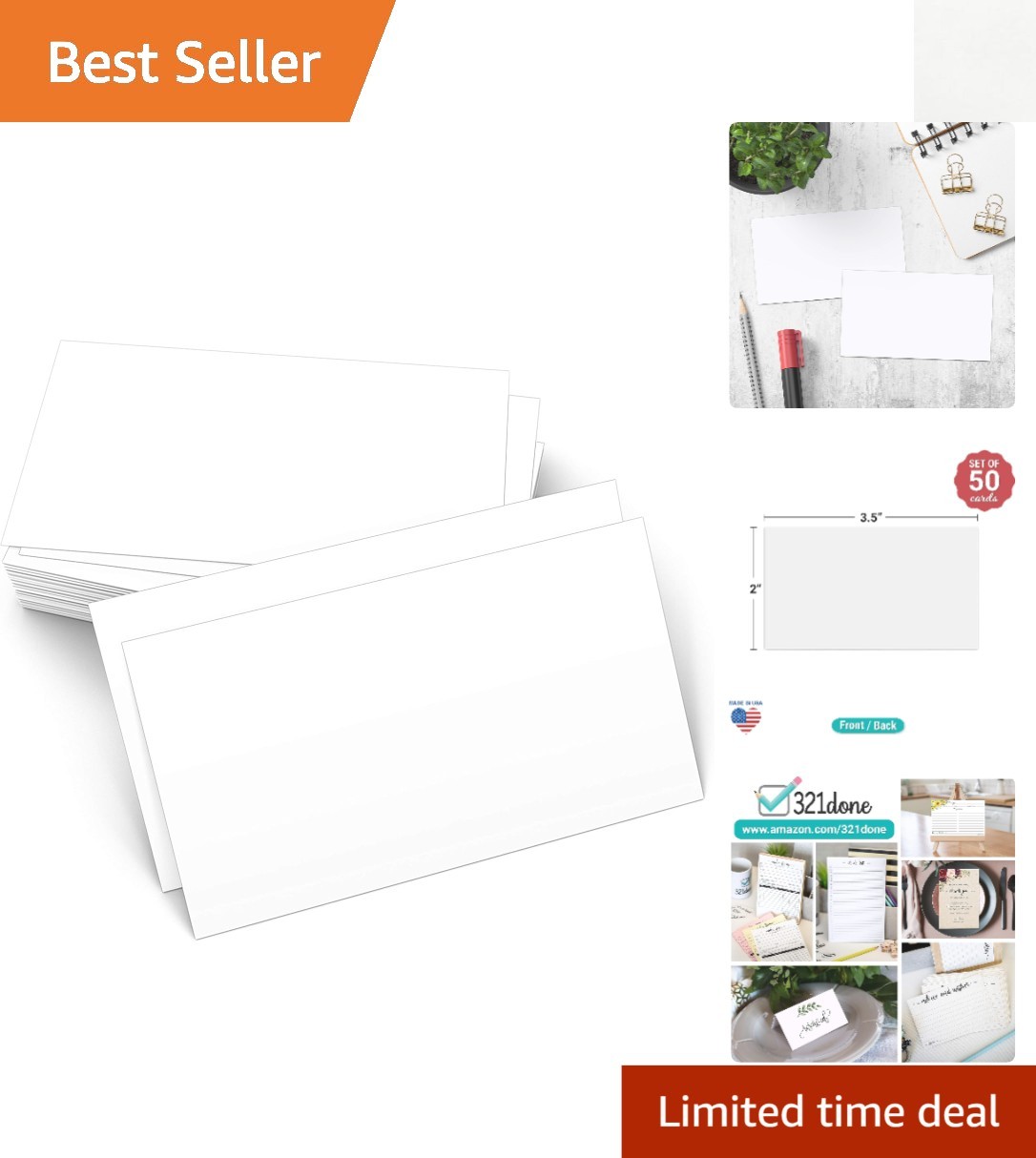 Blank White Business Cards - Set of 50, 3.5x2 Inches for Custom Design