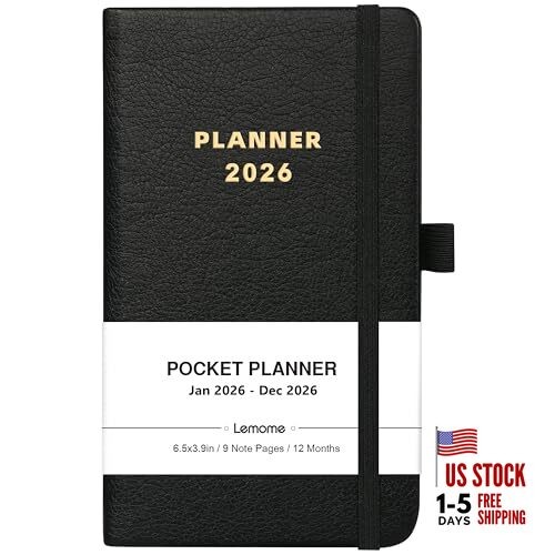 2026 Pocket Planner - 2026 Pocket Calendar for Purse, Jan. 2026 - Dec. 2026, 