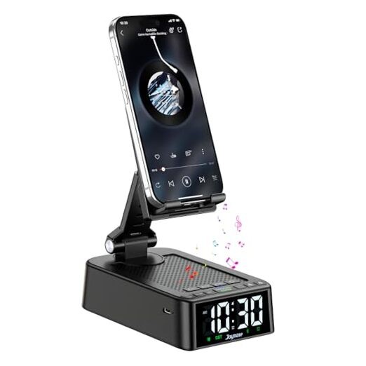 Gifts for Men and Women, Phone Stand with Bluetooth Speaker and 360° All Black