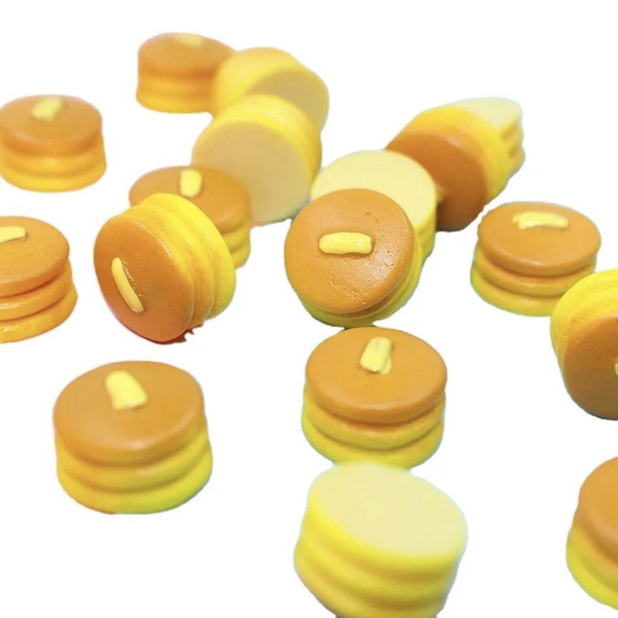 8 Pc Miniatures Dollhouse Pancakes Breakfast Snacks Fake Food Props