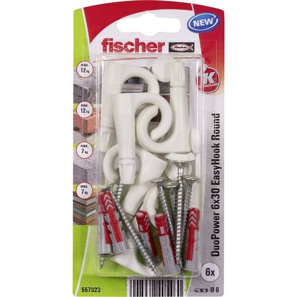 Fischer 557923  DuoPower 6x30 EasyHook Round K (6) Assortimento tasselli  1 KIT