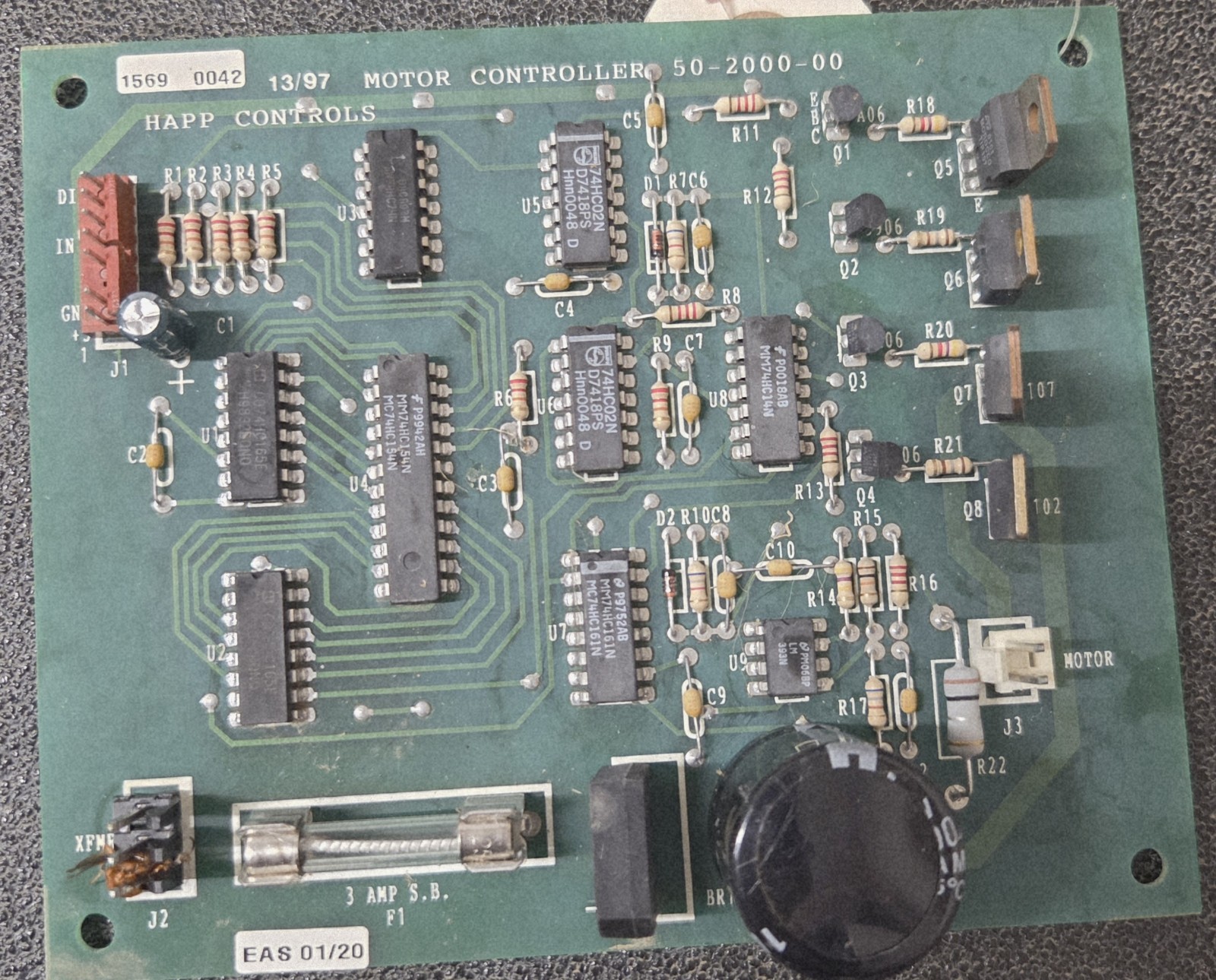 HAPP MOTOR CONTROLLER ARCADE VIDEO GAME PCB 50-2000-00