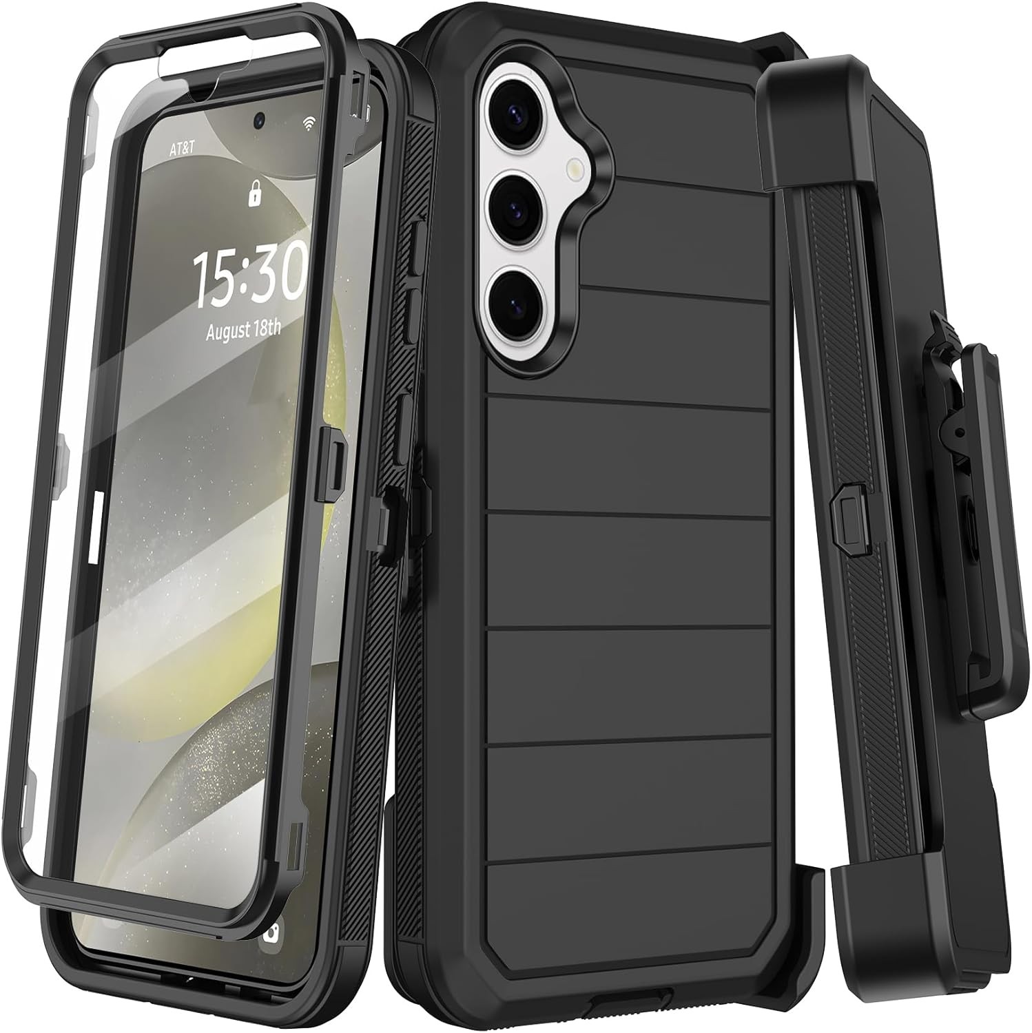 Samsung Galaxy S24 Plus Case with Belt Clip Holster & Kickstand, Heavy Duty Rugg