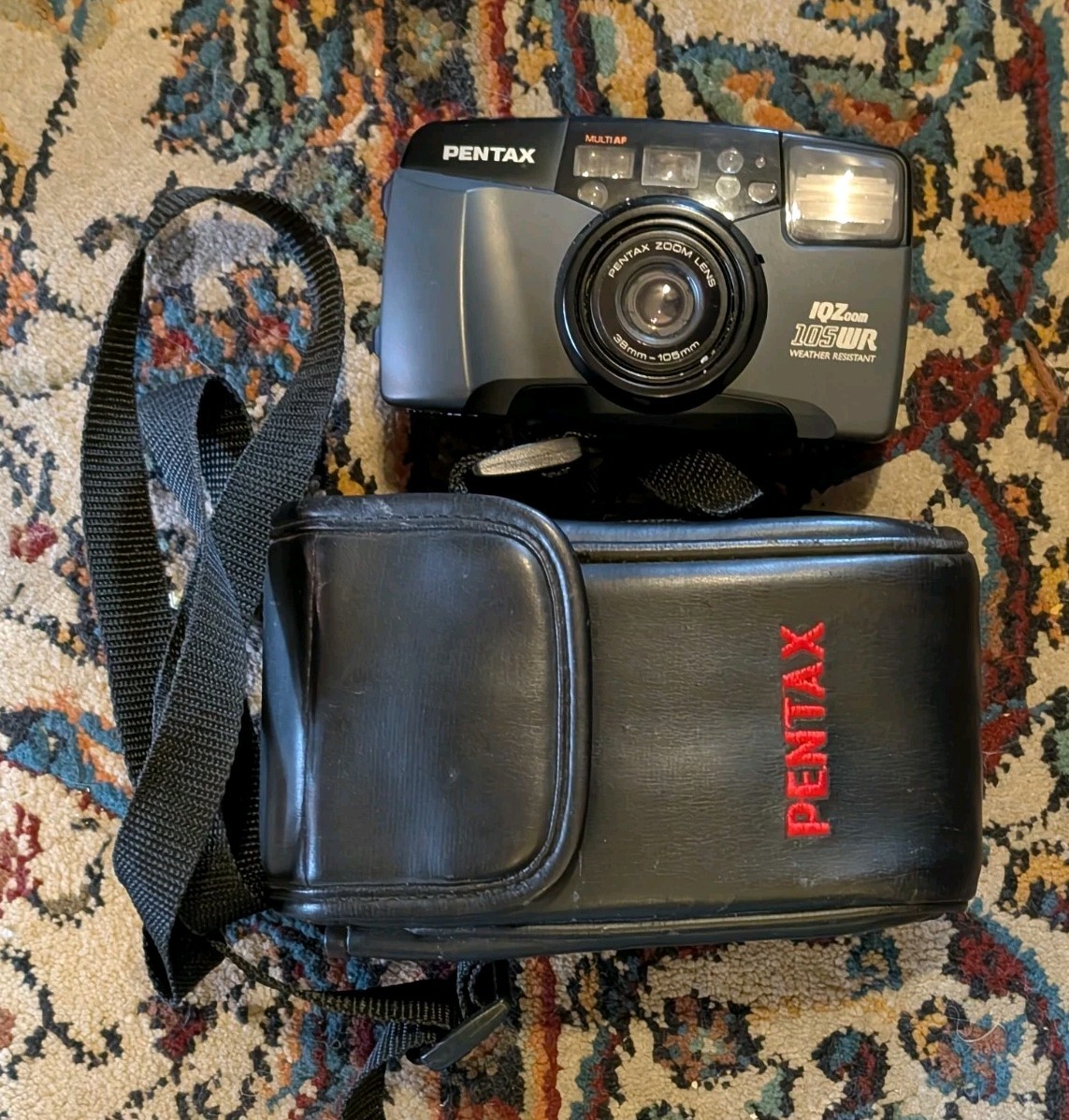 Pentax IQZoom 105WR Weather Resistant Film Camera w/ Case- Tested & Works