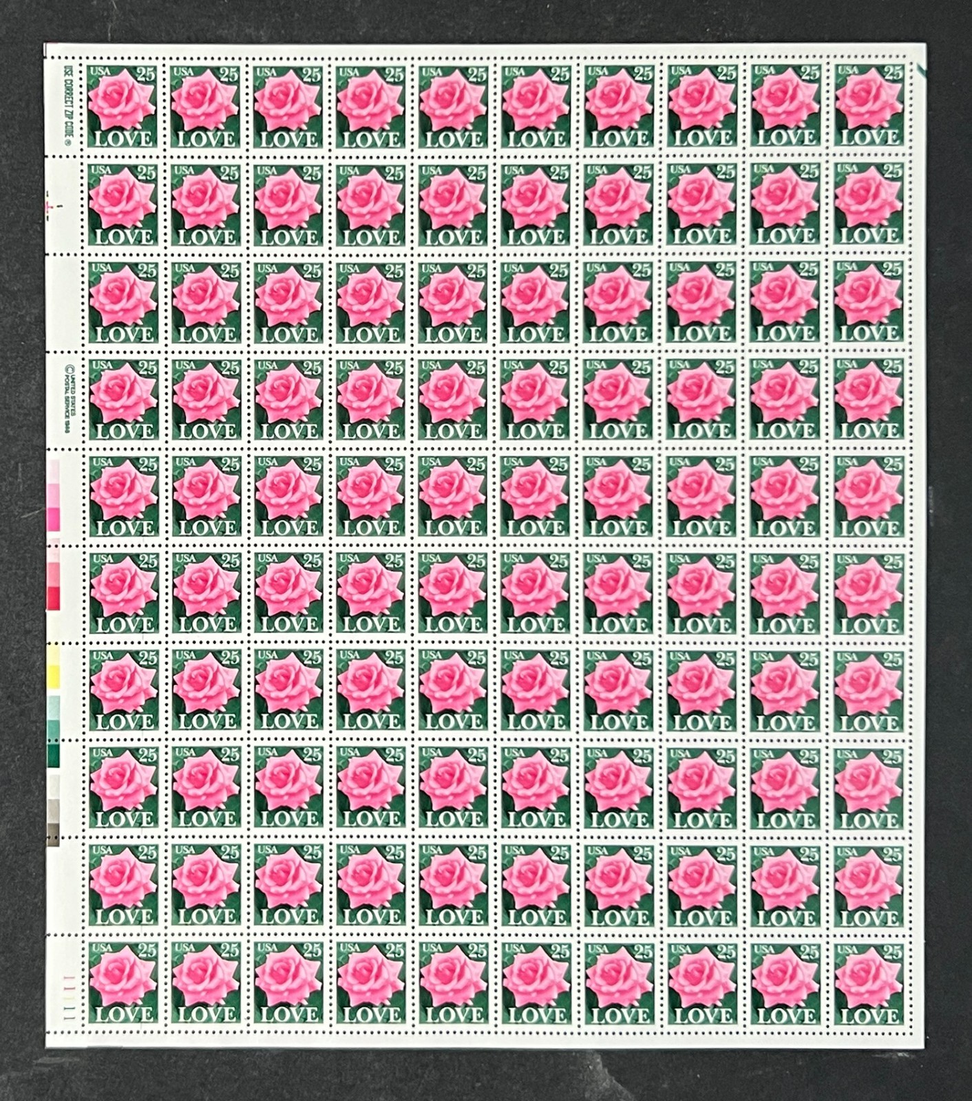 US 2378 Mint Sheet (MNH) Love Roses 25-Cent 1988 ZAYIX