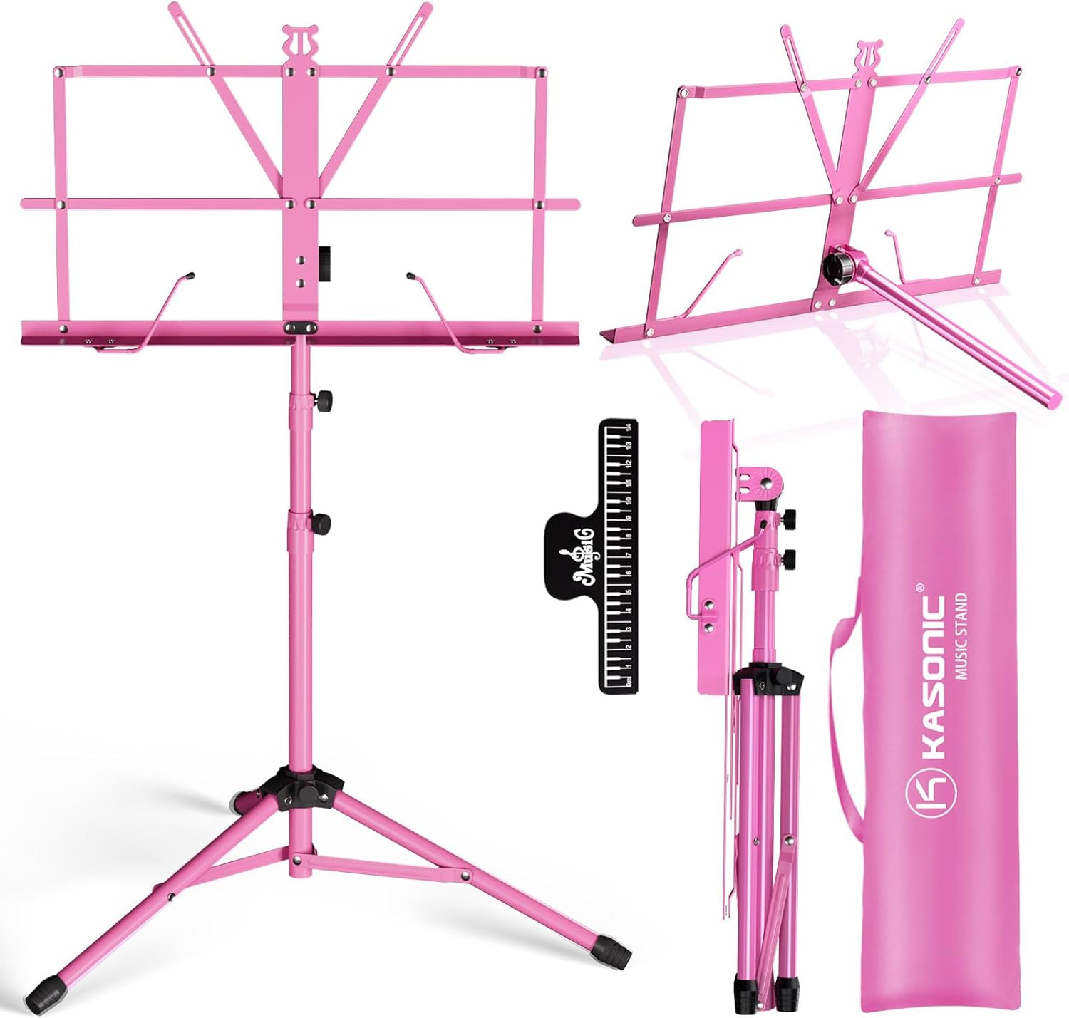 K KASONIC - Music Stand, 2 in 1 Dual-Use Folding Sheet Music Stand & Desktop Boo