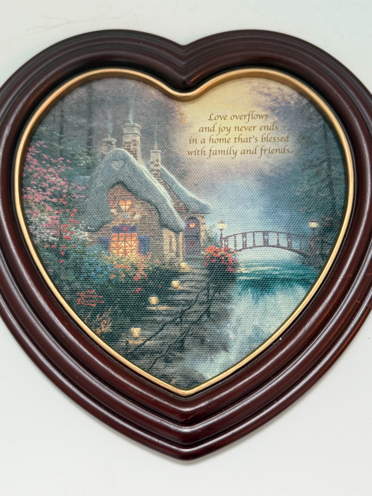 Thomas Kinkade Family and Friends Heart Framed Canvas Bradford Exchange 2011