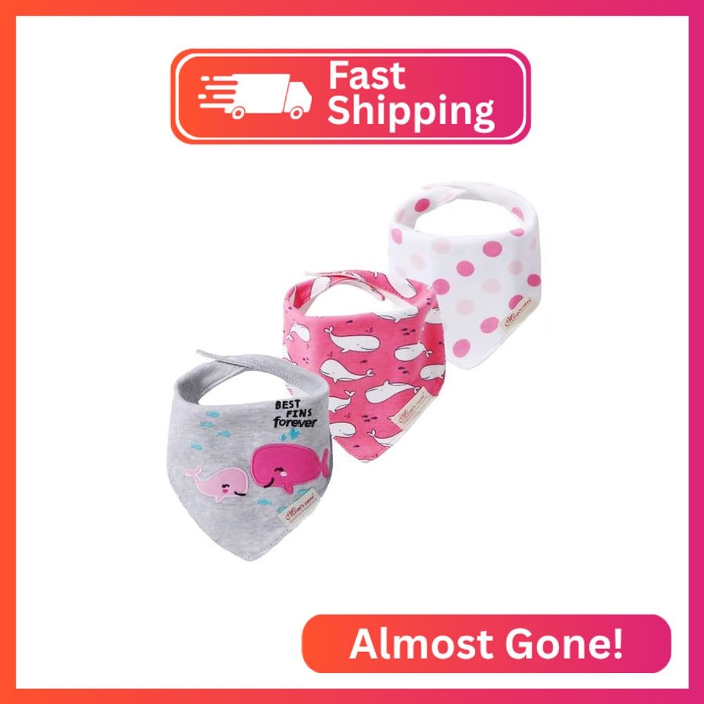 JN&LULU 3 Pack Newborn Baby Bibs Bandana Drool Bibs for Drooling Cotton Baby Gif