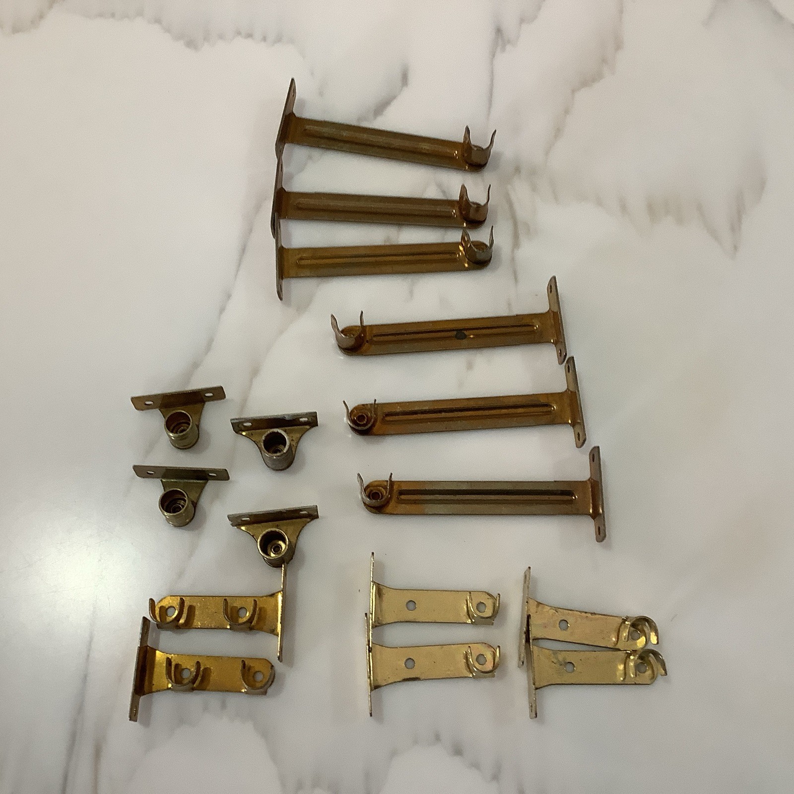 Vintage Heavy Duty Brass Finish Slide In Style Sash Cafe Rod Bracket