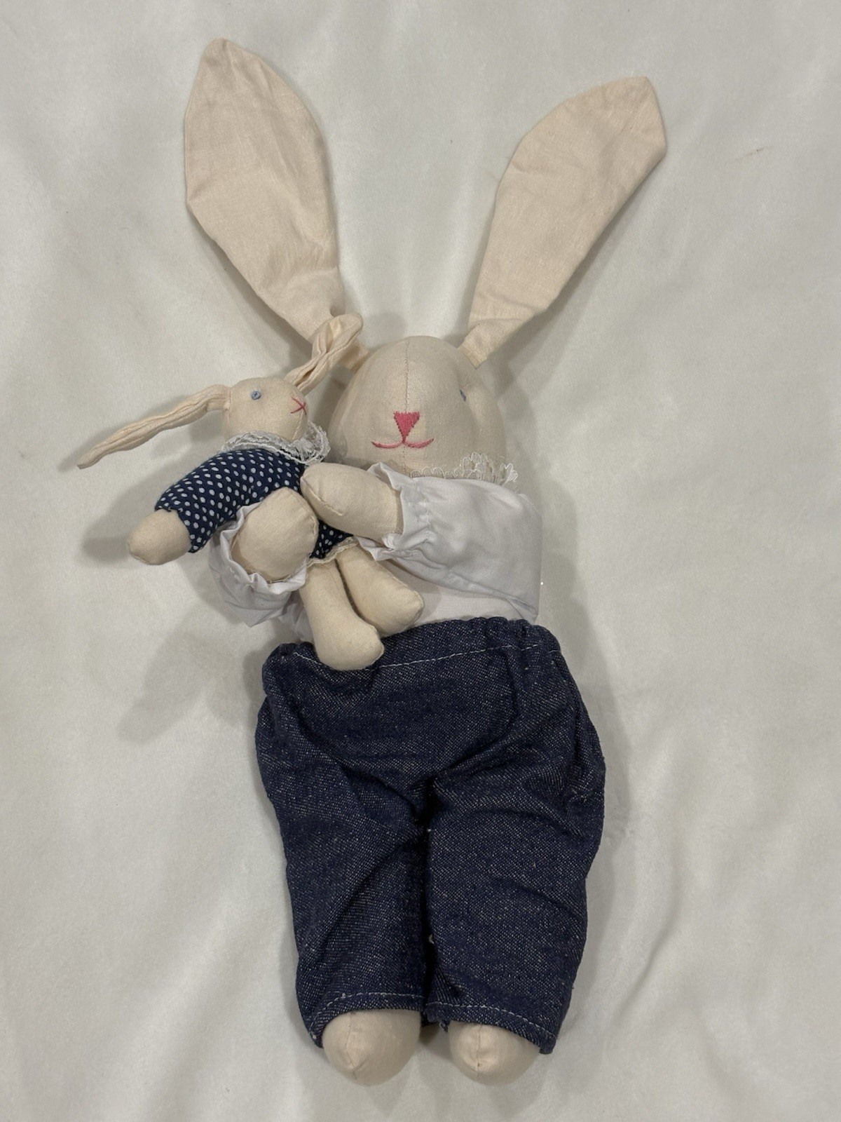 handmade muslin cloth plush bunny doll