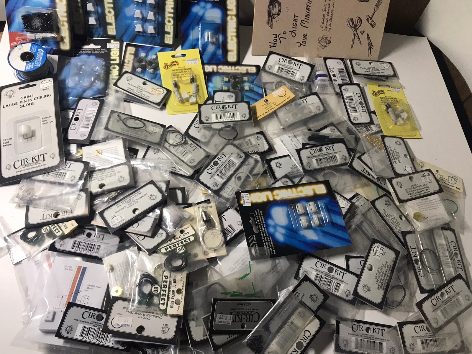 Large Lot of  Over 100 Dollhouse Miniature Electrical  Components And Hardware