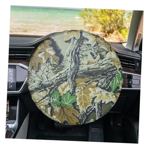 Car Steering Wheel Cover Sun Shade, 18 Inch Anti-Heat Sunshade Protector Forest