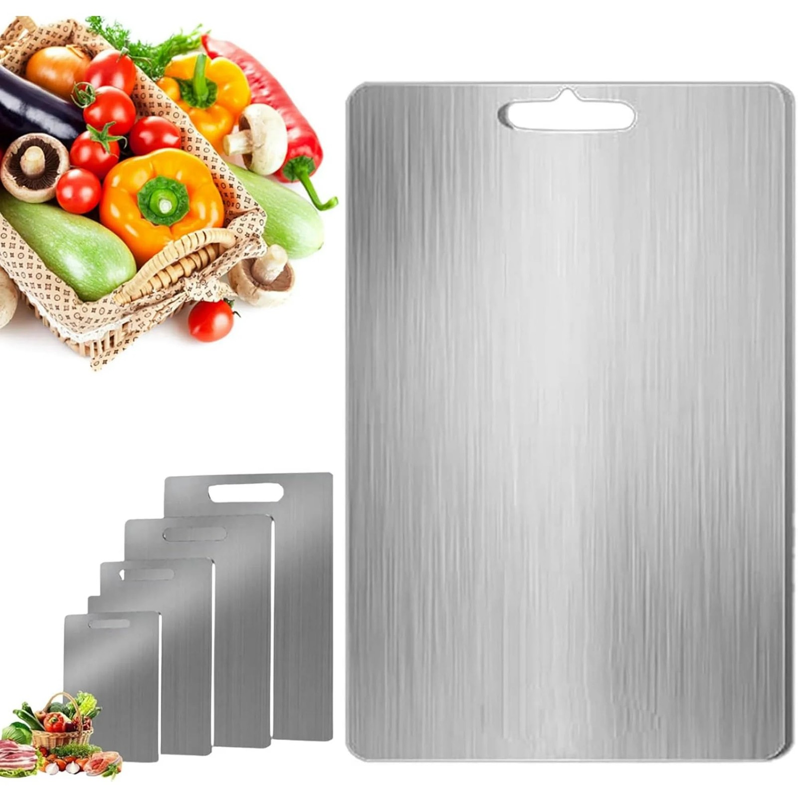 SUS 316 Titanium Cutting Board,100% Pure 15"L x 11"W, Stainless Steel 