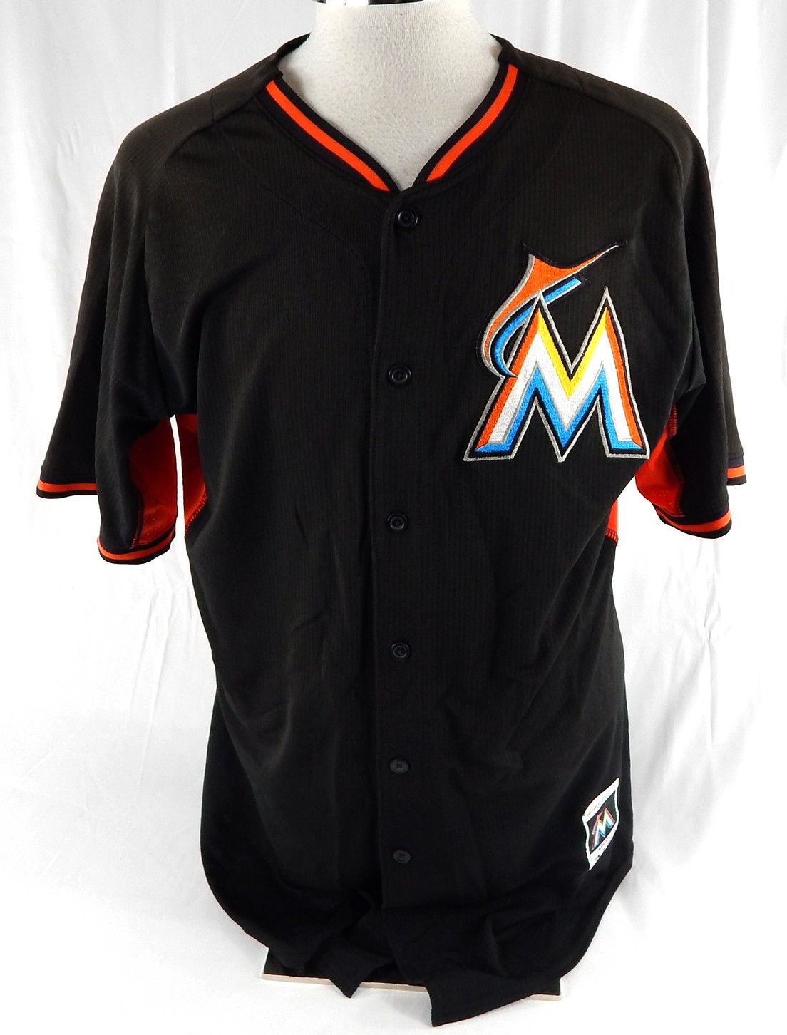 2014-16 Miami Marlins Ryan Cranmer #38 Game Used Black Jersey ST BP 46 018