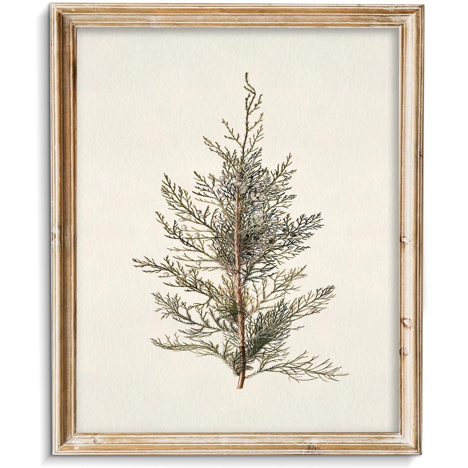 Vodefoad Vintage Cypress Tree Christmas Print Classical Naturalist Tree Lands...