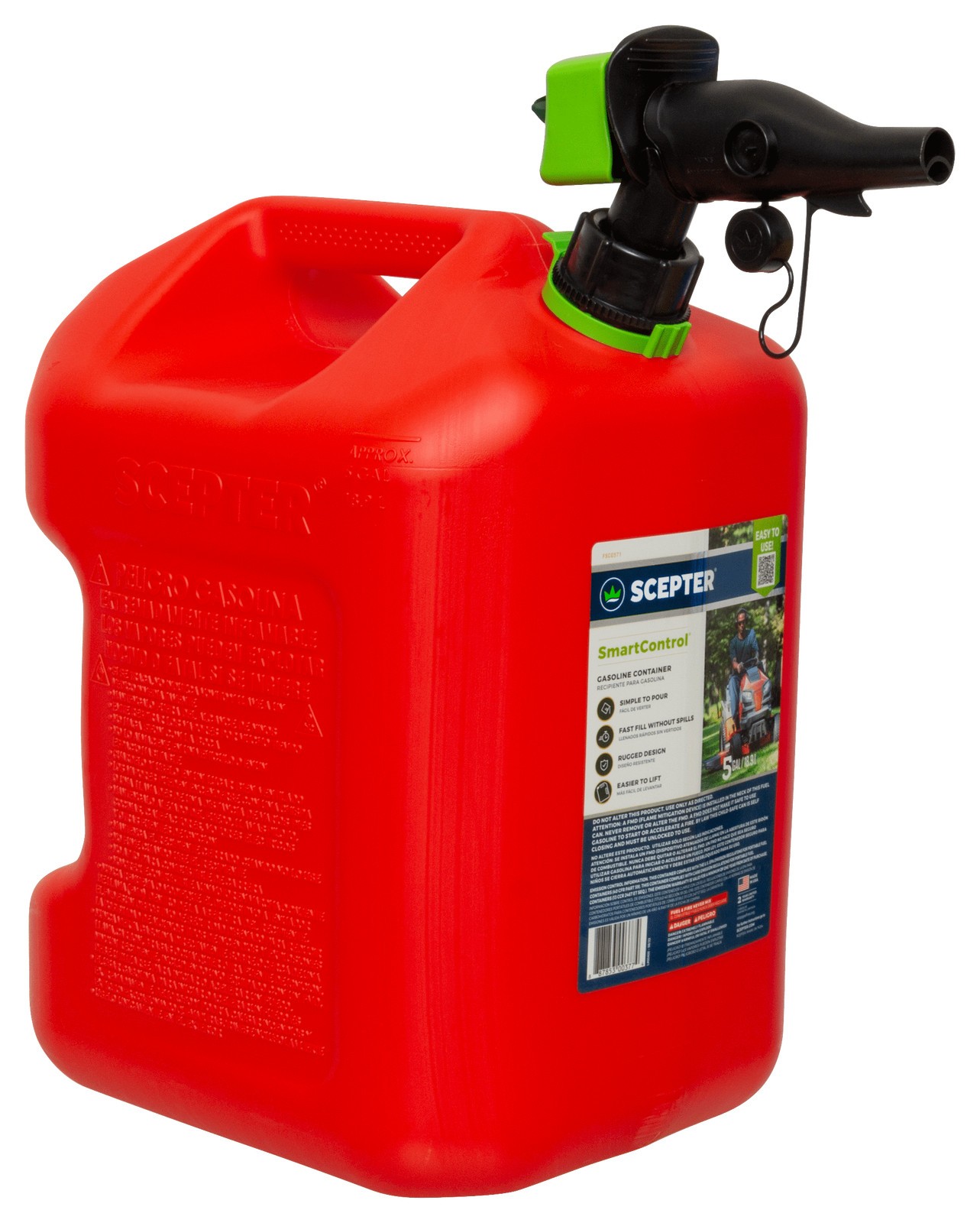 5 gallon Smart Control Dual Handle Gas Can Red Fuel Container with Rear Handle