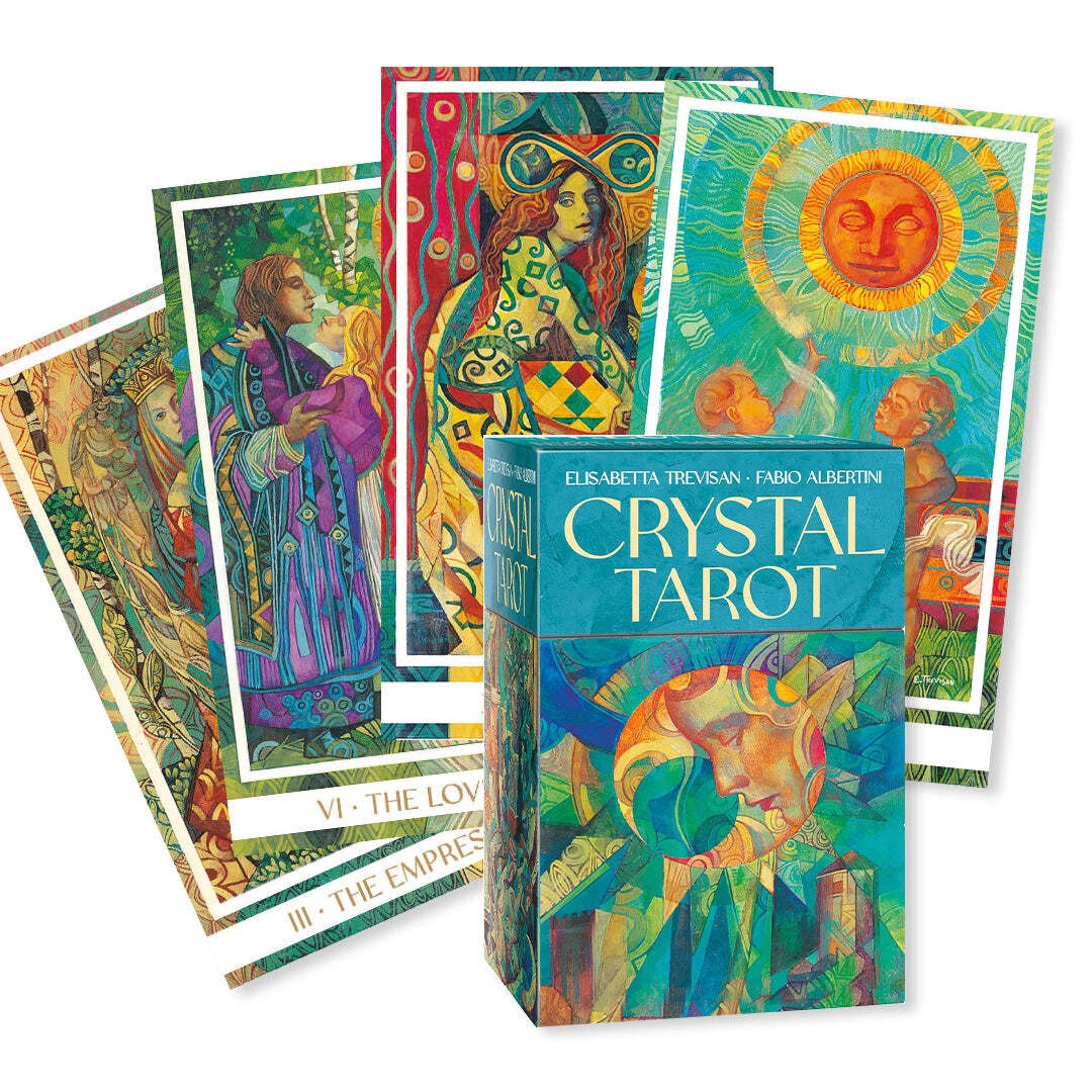 Crystal Tarot Deck Stained Glass 78 Cards & Guidebook By Lo Scarabeo