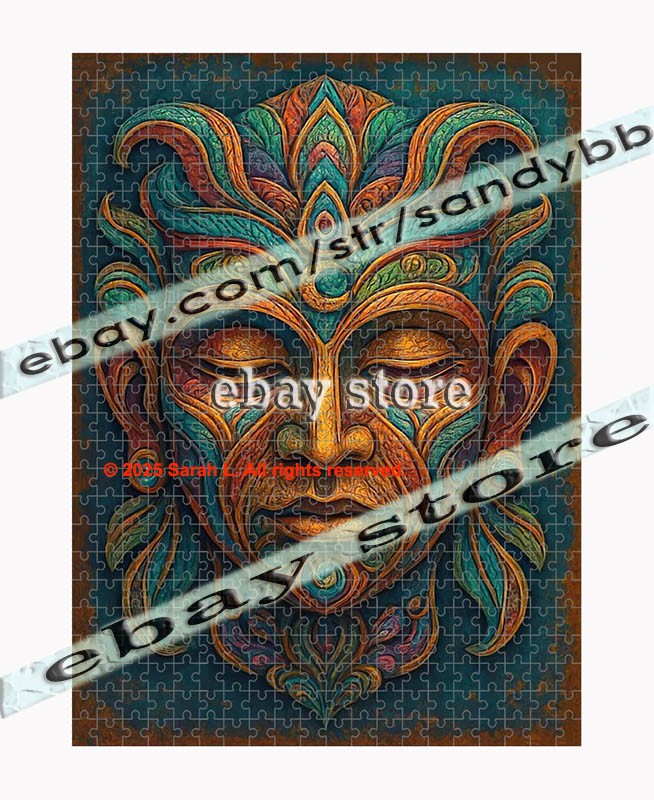 500 piece jigsaw puzzle Ancient Tribal Guardian Mask spiritual s