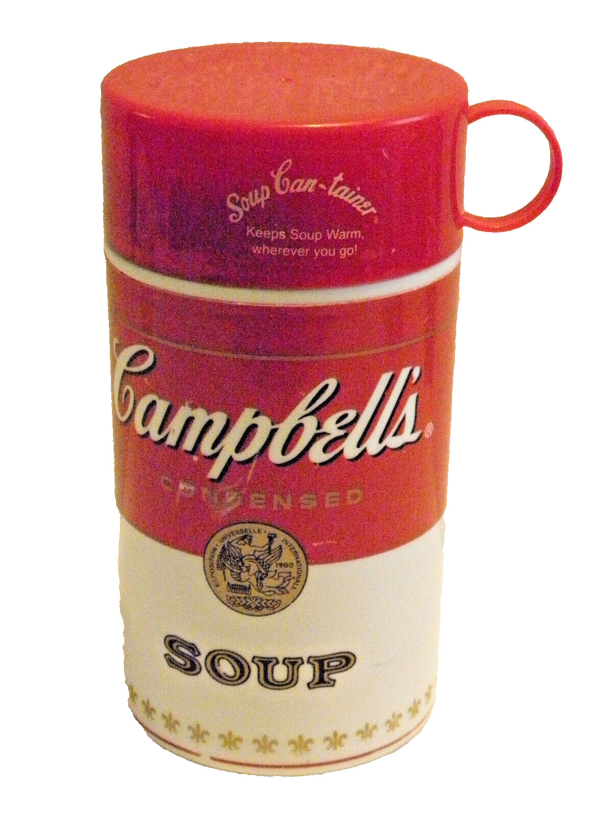 Campbells Soup-Can-Tainer Thermos 2010 Red & White Vacuum Bottle 11.5 oz YUM!!