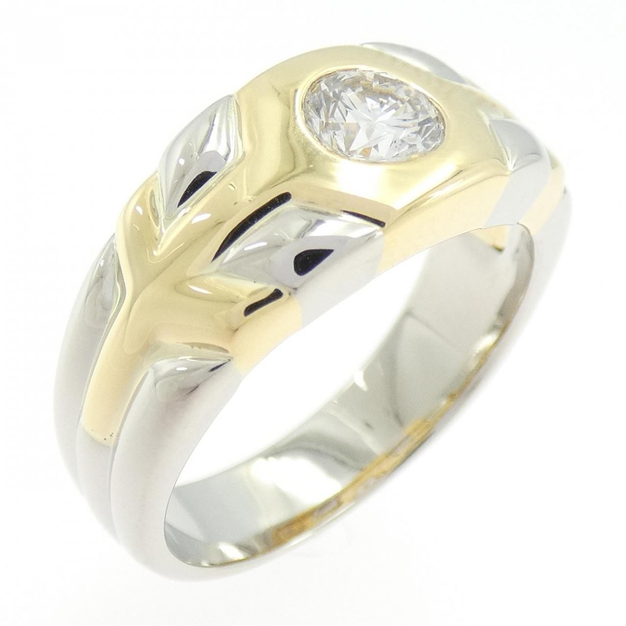 Authentic K18YG/PT900 Diamond Ring 0.556CT #260-004-140-9053