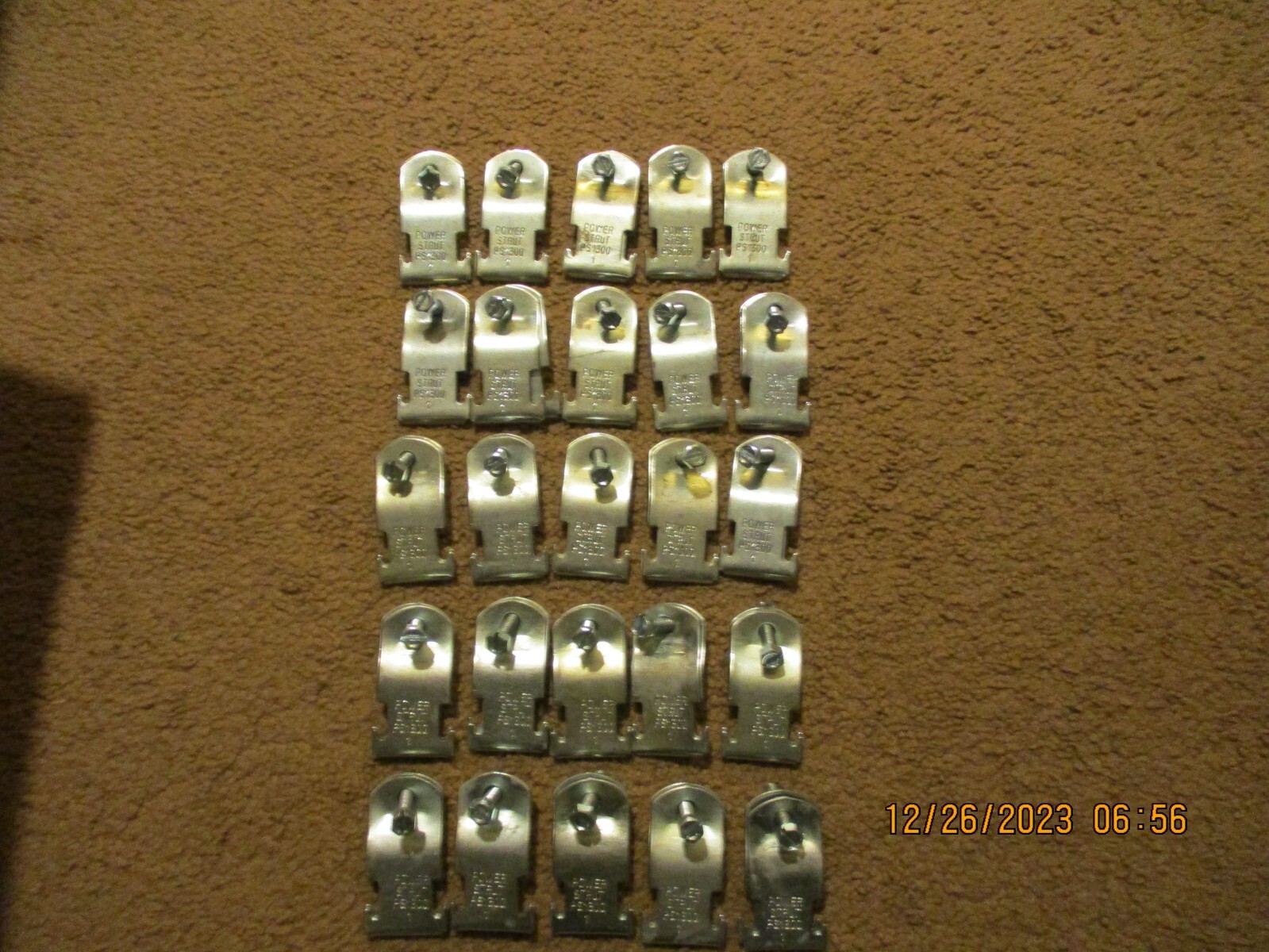 1" E.M.T. Electrical 2 pc. straps,  nut / bolt for unistrut : Lot of 25, PS 1300