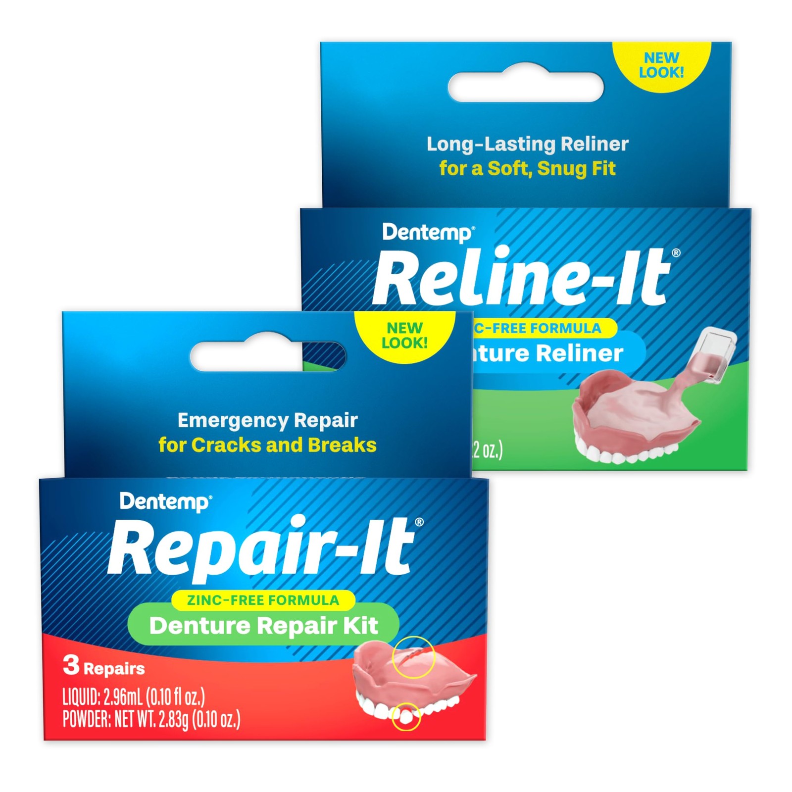 Repair-it Denture Repair Kit & Reline-it Denture Reliner - Denture Kit (Multi...