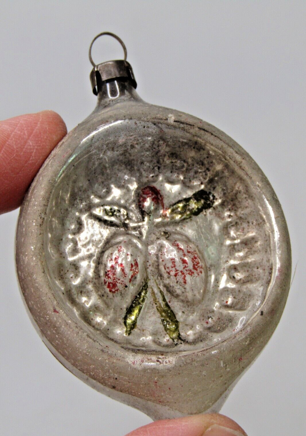 Antique VTG Blown Glass Strawberries Embossed DROP Christmas Ornament Germany