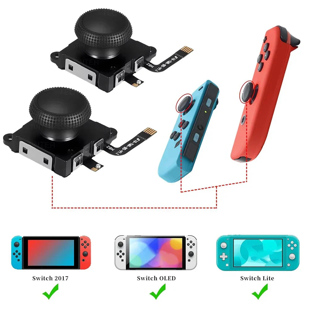 2PCS Hall Effect Joystick Replacement for Nintendo Switch/Lite/OLED Joycon Contr