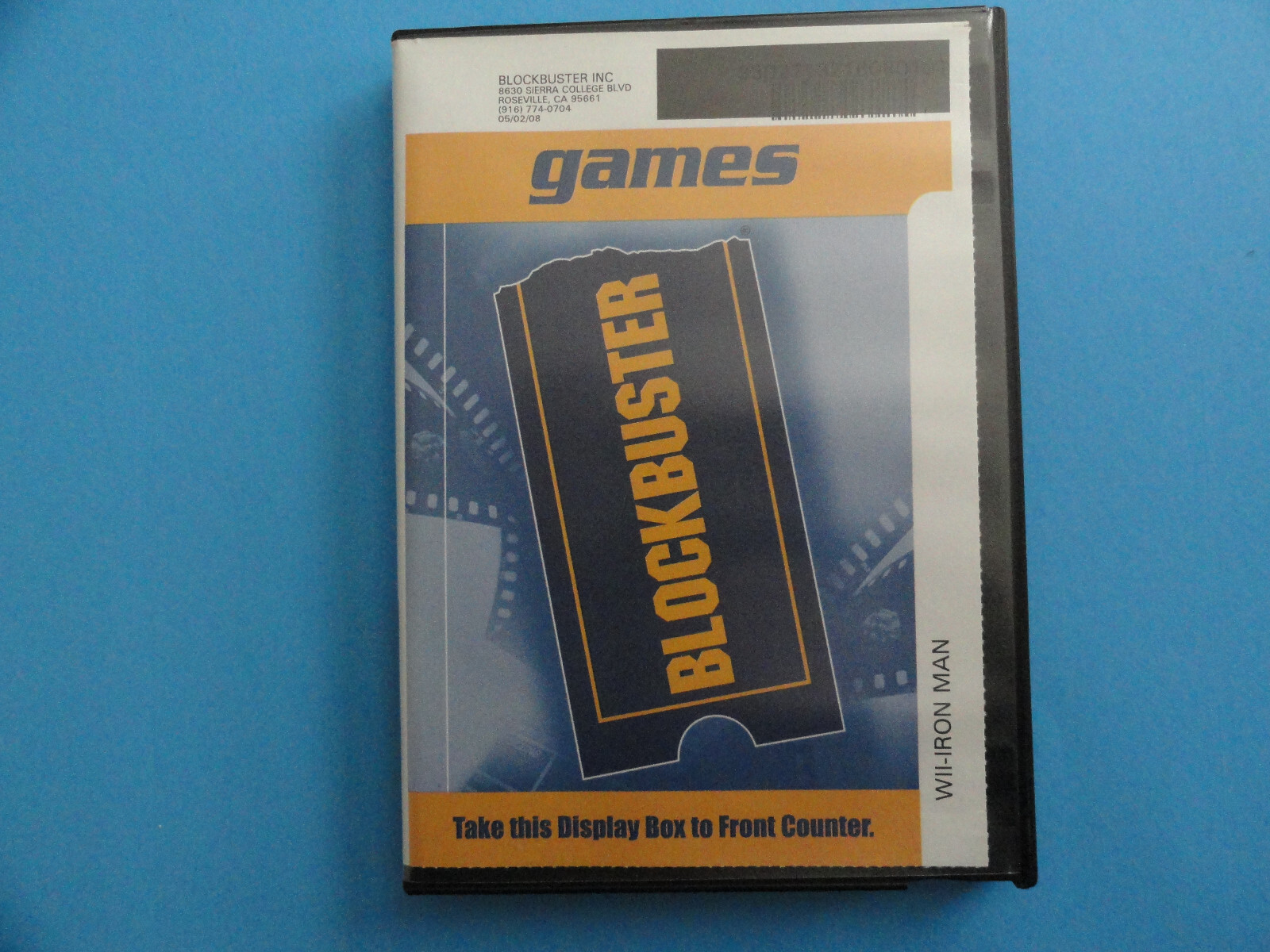 NINTENDO WII IRON MAN BLOCKBUSTER VIDEO RENTAL CASE