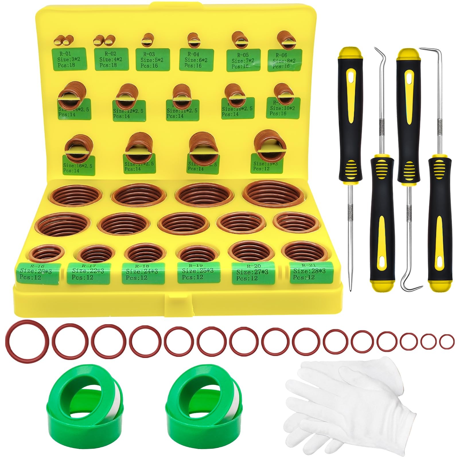 396PCS Metric Viton O-Ring Kit, 30 Sizes Viton O Rings Assortment, 75 Shore A...