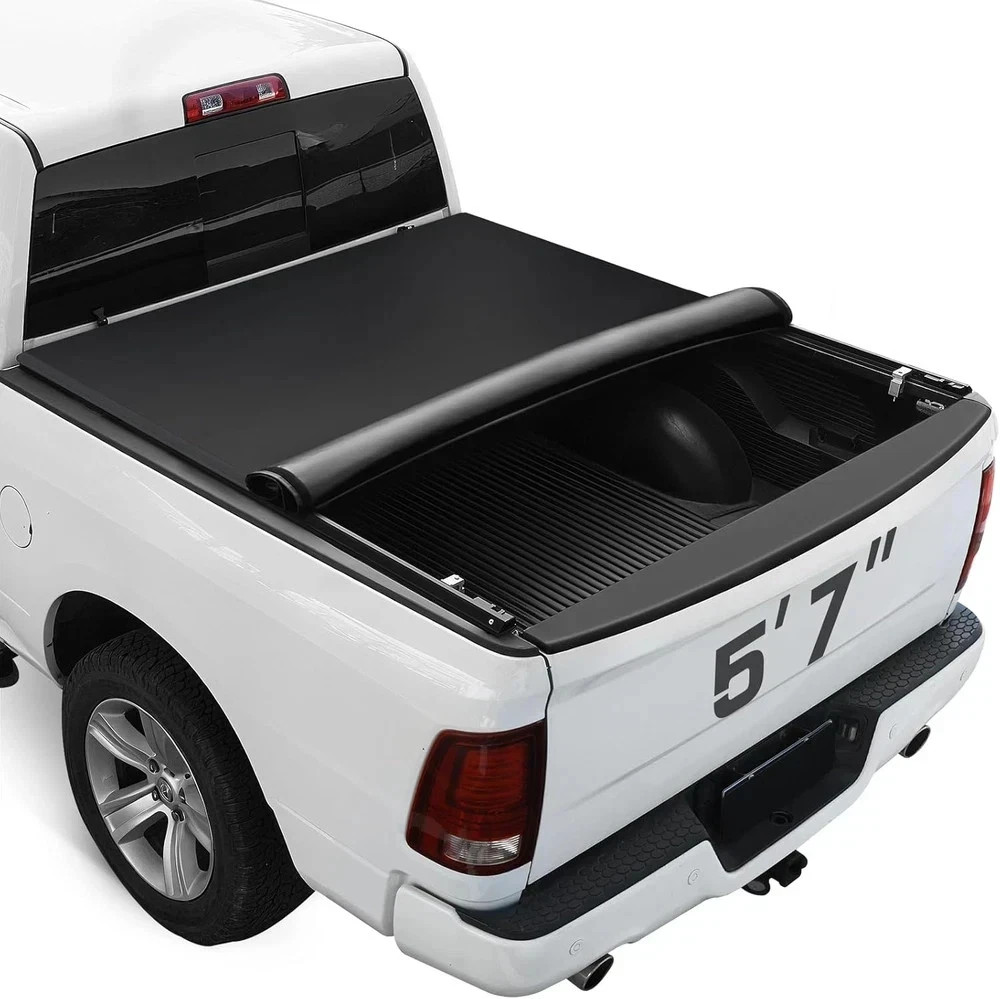 Soft Roll-Up Truck Bed Tonneau Cover Compatible with 2009-2026 Dodge Ram 1500