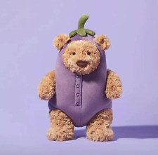 Jelly Aubergine Bear Plush Cute Purple Cat New Stuffed Animal Gift for Birthday