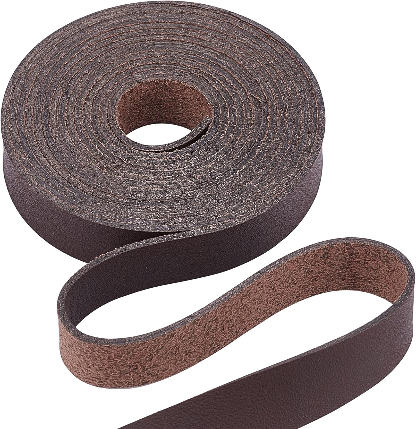 GORGECRAFT Dark Brown Genuine Leather Strap Strip 1/2 Inch Wide 79 Inch Long Lea