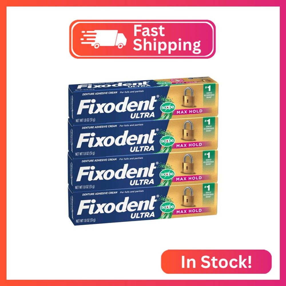Ultra Max Hold Plus Scope Secure Denture Adhesive for Full and Partial Denture W
