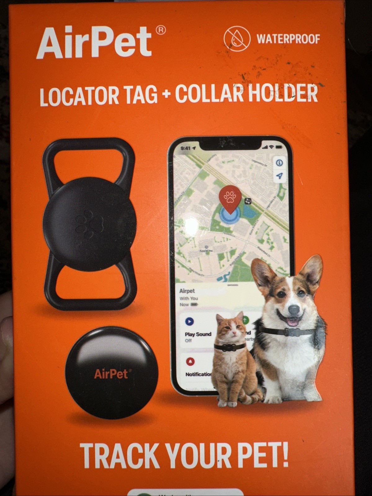 Track Your Pet! AirPet Locator Tag Works With Apple Find My - New in Box!