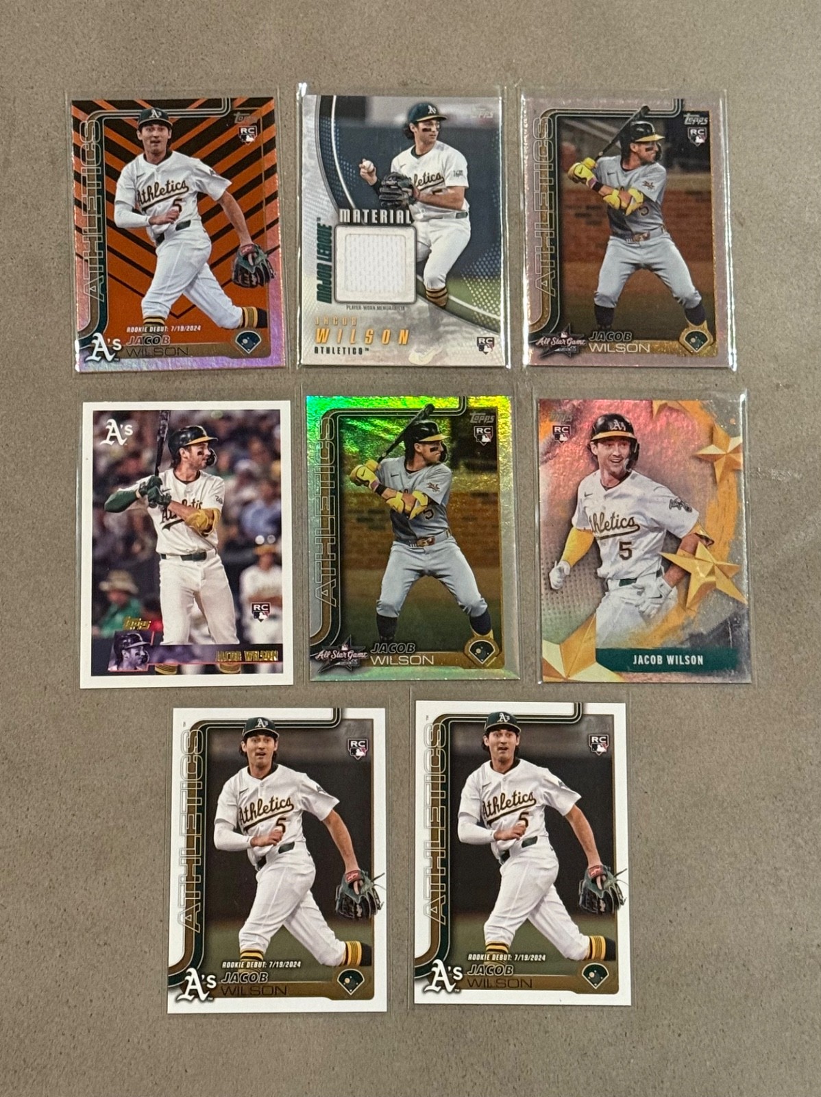 MLB BASEBALL 2025 TOPPS UPDATE JACOB WILSON ROOKIE CARD LOT OAKLAND ATHLETICS