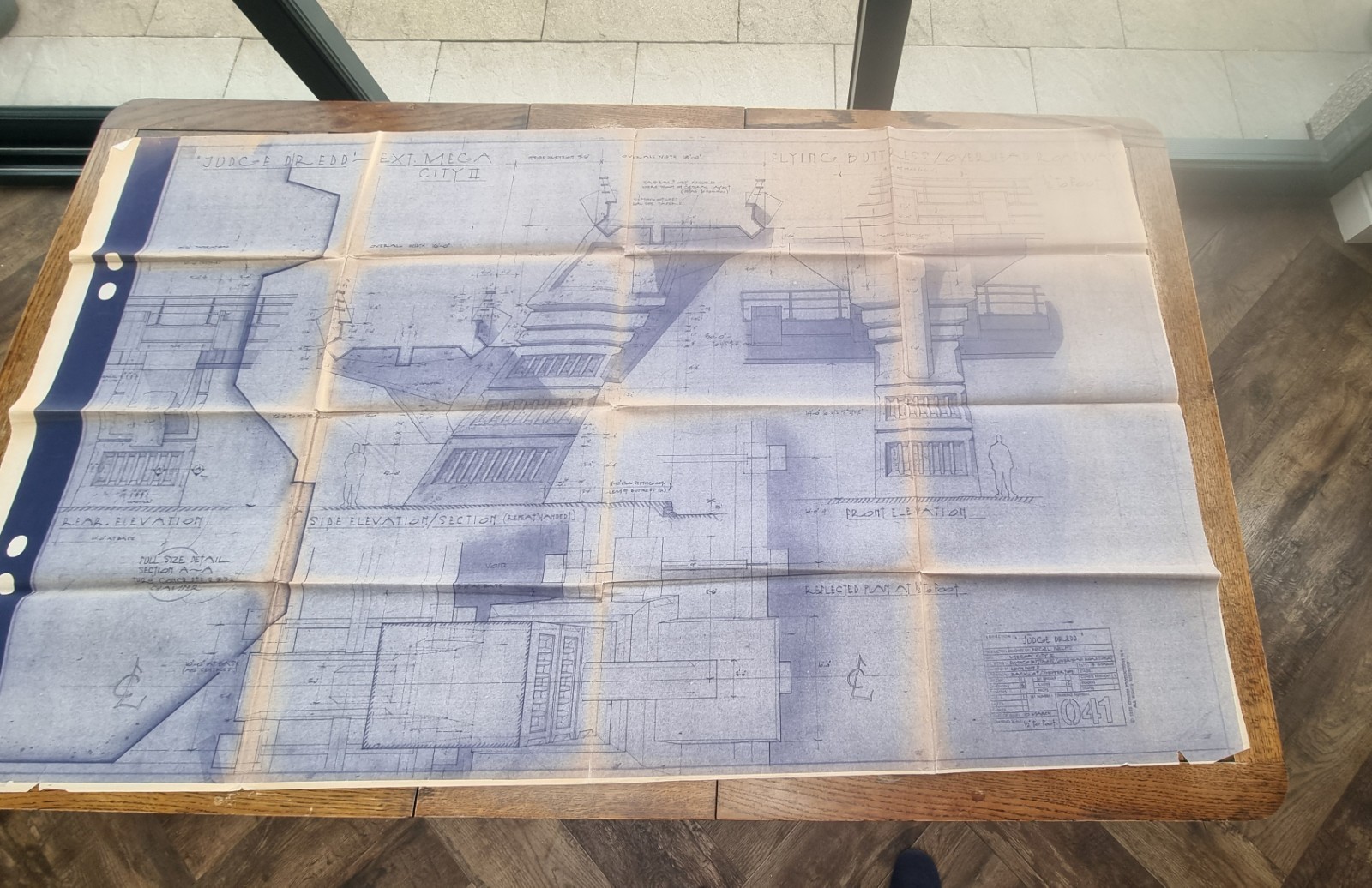 Original Judge Dredd (1995) Art Dept Set Construction Drawing – Shepperton