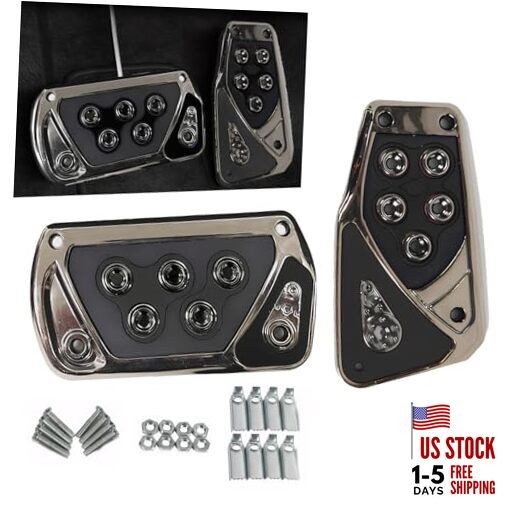 Pack of 2 Car Pedal Covers, Anti-Slip Vehicle Foot Treadle, 2.55In 2 PCS Black