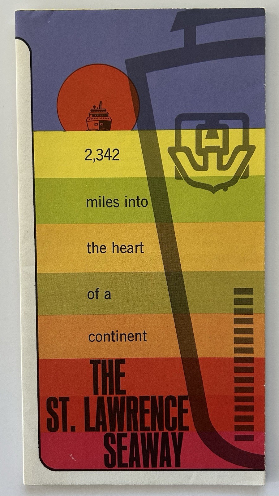1960s St. Lawrence Seaway Fold-Out Brochure Great Lakes Route Map Shipping
