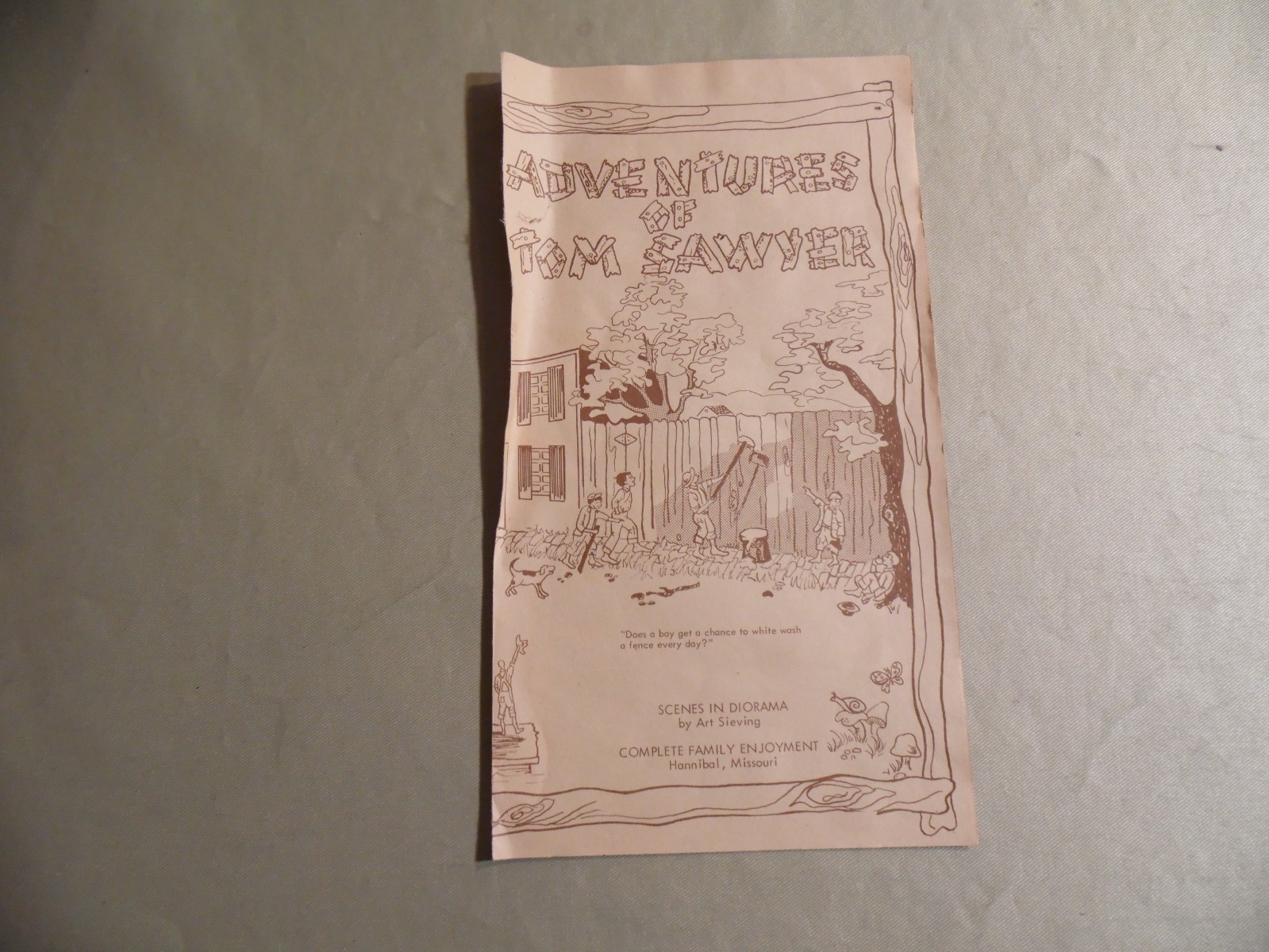 Adventures of Tom Sawyer Pamphlet / Flyer / Hannibal Missouri / Free USA Ship