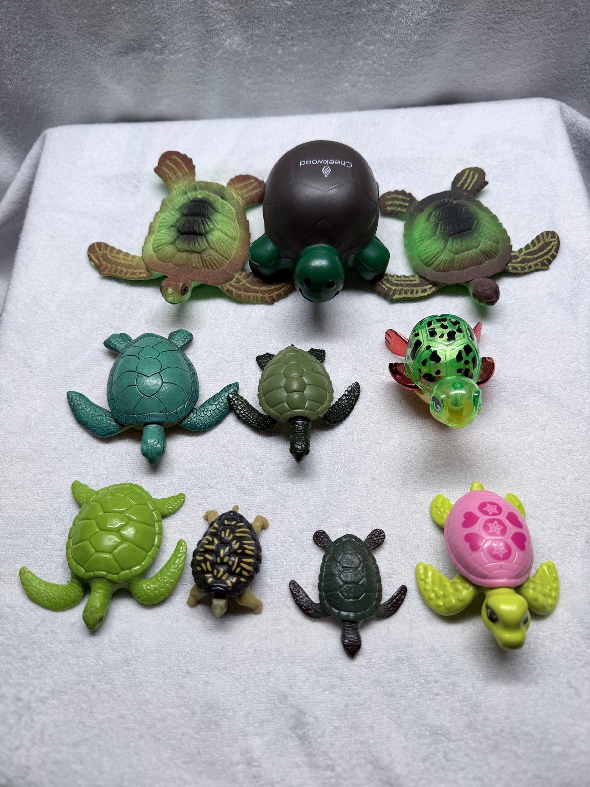 Lot Of 10 Turtle Figures Lot Sea Turtles Tortoises Plastic Animal Used Toys