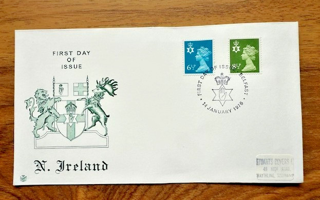 GB - First Day Cover - 1976 N Ireland Definitives , Belfast pmk. Free UK Postage